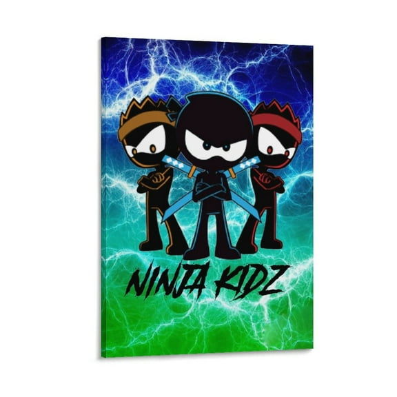 Ninja Kidz Paintings, 08x12inch(20x30cm) Single Hanging Painting Home Decor Canvas Wall Art Painting