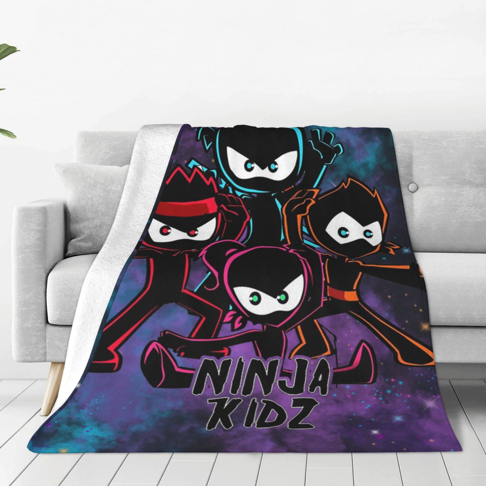 Ninja Kidz Throw Blanket Couch Bed Sofa Soft Lightweight Warm Cozy