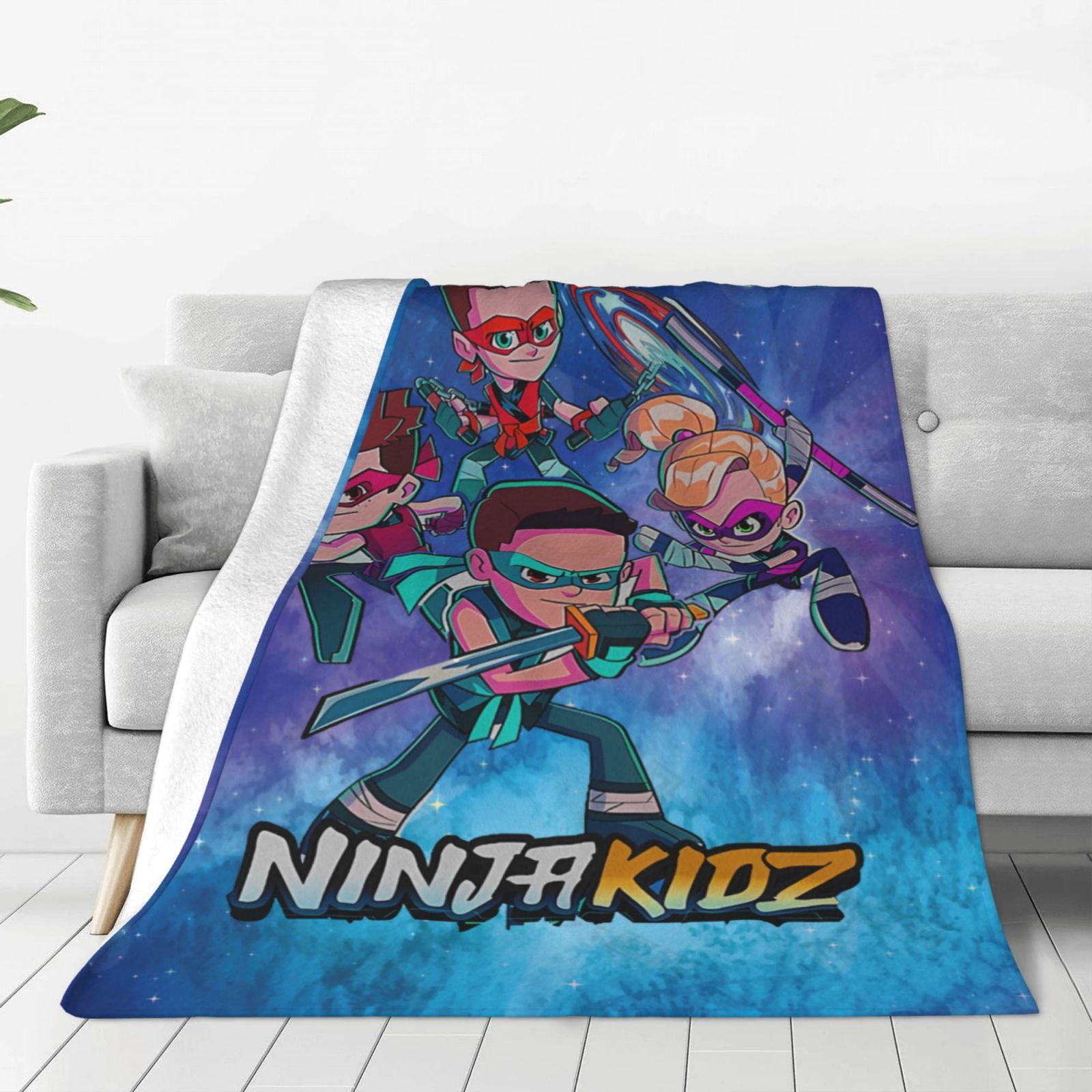 Ninja Kidz Throw Blanket Couch Bed Sofa Soft Lightweight Warm Cozy