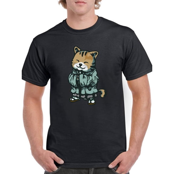 Ninja Kitten T-Shirt Men -Smartprints Designs, Male 3X-Large