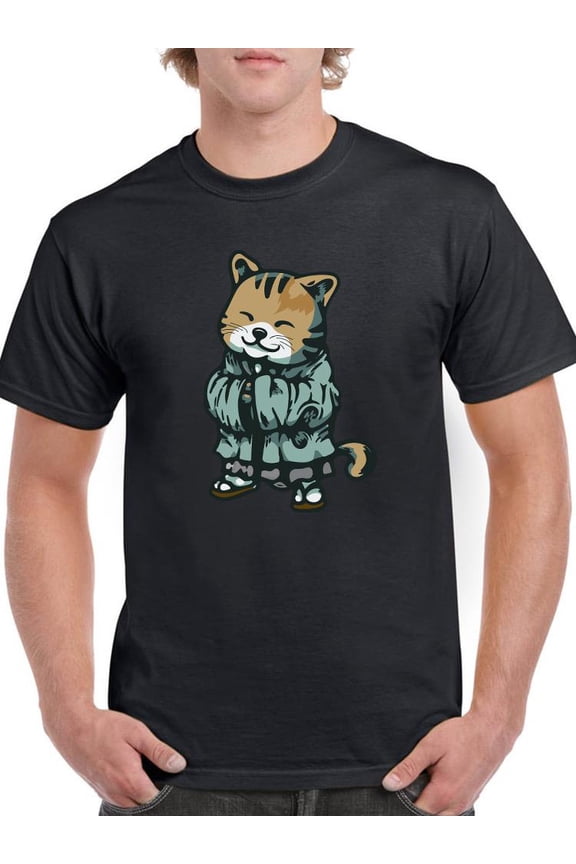 Ninja Kitten T-Shirt Men -Smartprints Designs, Male Medium