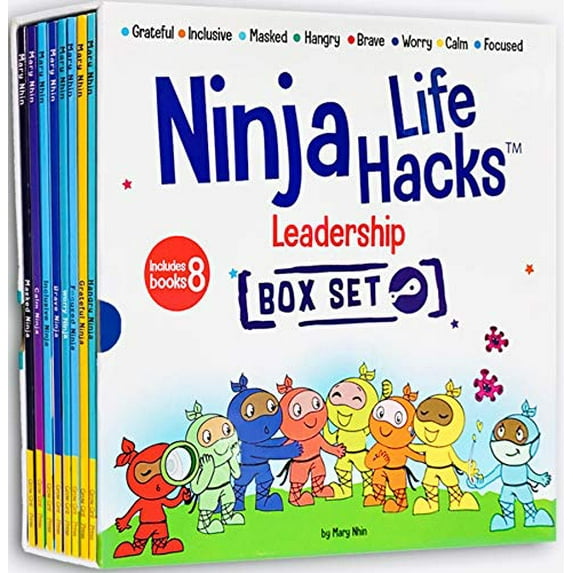 Pre-Owned Ninja Life Hacks Leadership 8 Book Box Set (Books 17-24: Focused, Calm, Brave, Masked, Inclusive, Grateful, Hangry, and Worry) Paperback - GOOD