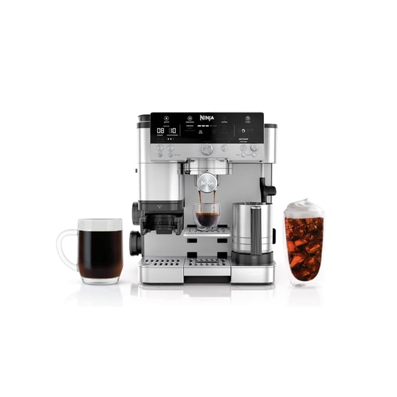Ninja Luxe Café Premier Espresso Machine, Drip Coffee, Cold Brew, Grinder, Tamper, Frother, Silver