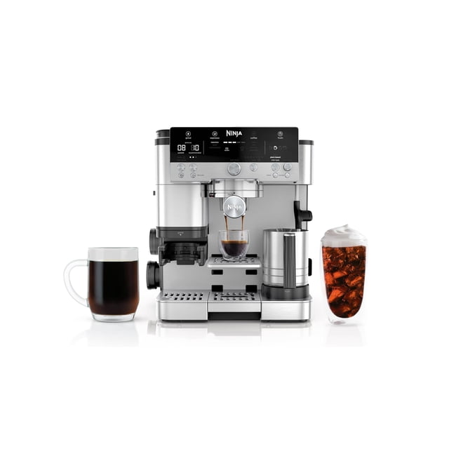 Ninja Luxe Café Premier Espresso Machine, Drip Coffee, Cold Brew, Grinder, Tamper, Frother, Silver