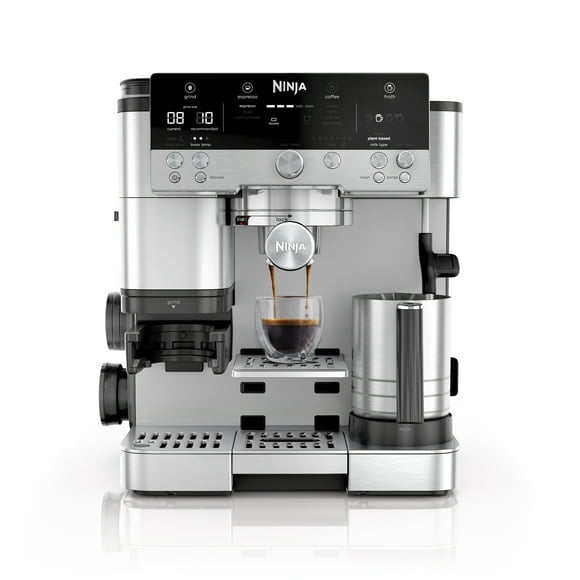 Ninja Luxe Cafe Premier Series, Stainless Steel Espresso Machine and Drip Coffee Maker with integrated Coffee Grinder and Milk Frother, ES601