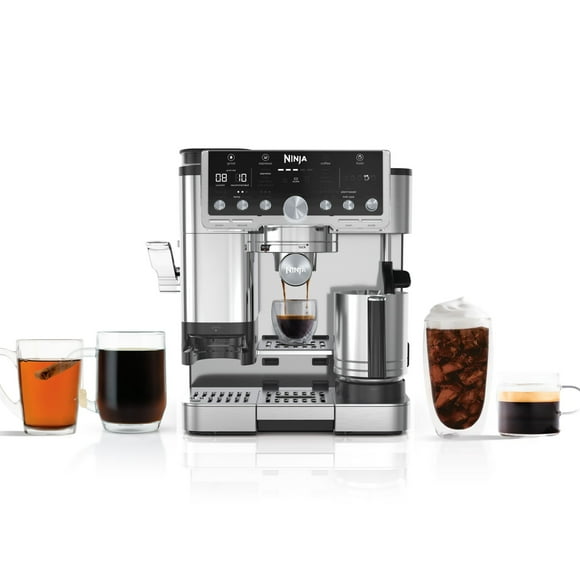 Ninja Luxe Café Pro Series, Espresso Machine, Drip Coffee, Cold Brew, Hot Water, Integrated Tamper, Built-in Grinder, Hands-Free Frother for Cappuccinos, Lattes, Americanos, Dairy or Non-Dairy, ES701