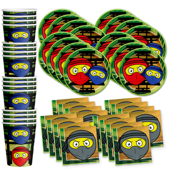 Ninja Master Birthday Party Supplies Set Plates Napkins Cups Tableware Kit for 16