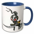 thumbnail image 1 of 3drose, Ninja Monster Cartoon Character, 11oz Two-tone Blue Mug, 1 of 6
