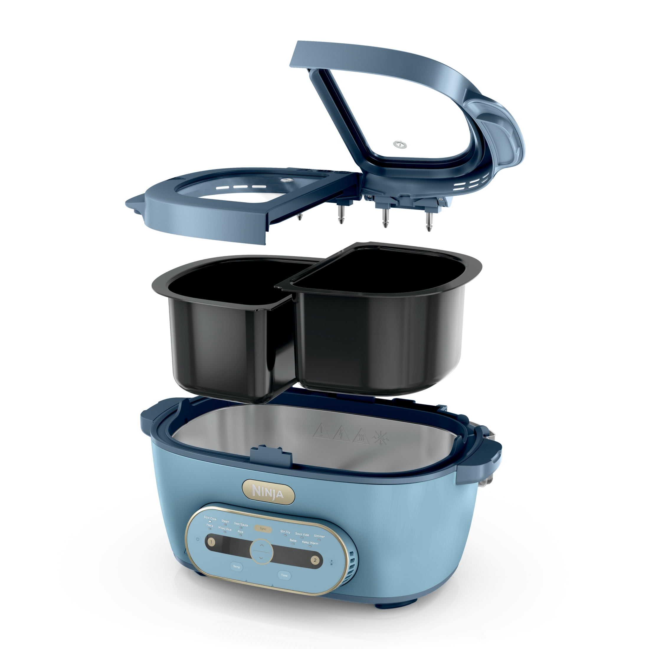 Ninja MultiPot 11-in-1 Multicooker with DualZone Technology, Cook 2 Meals At Once, Feeds 8, Slow Cook, Sear, Bake, Rice, Pasta, Hot Pot, 1500W, MZ1000BL6 - Walmart.com