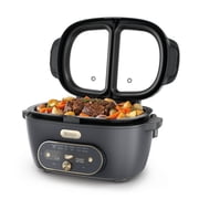 Ninja MultiPot XL 12-in-1 Multicooker with DualZone Technology, Cook 2 Meals At Once, Feeds 8, Slow Cook, Sear, Bake, Rice, Pasta, Hot Pot, 1500W, MZ1001BL1 Cyberspace