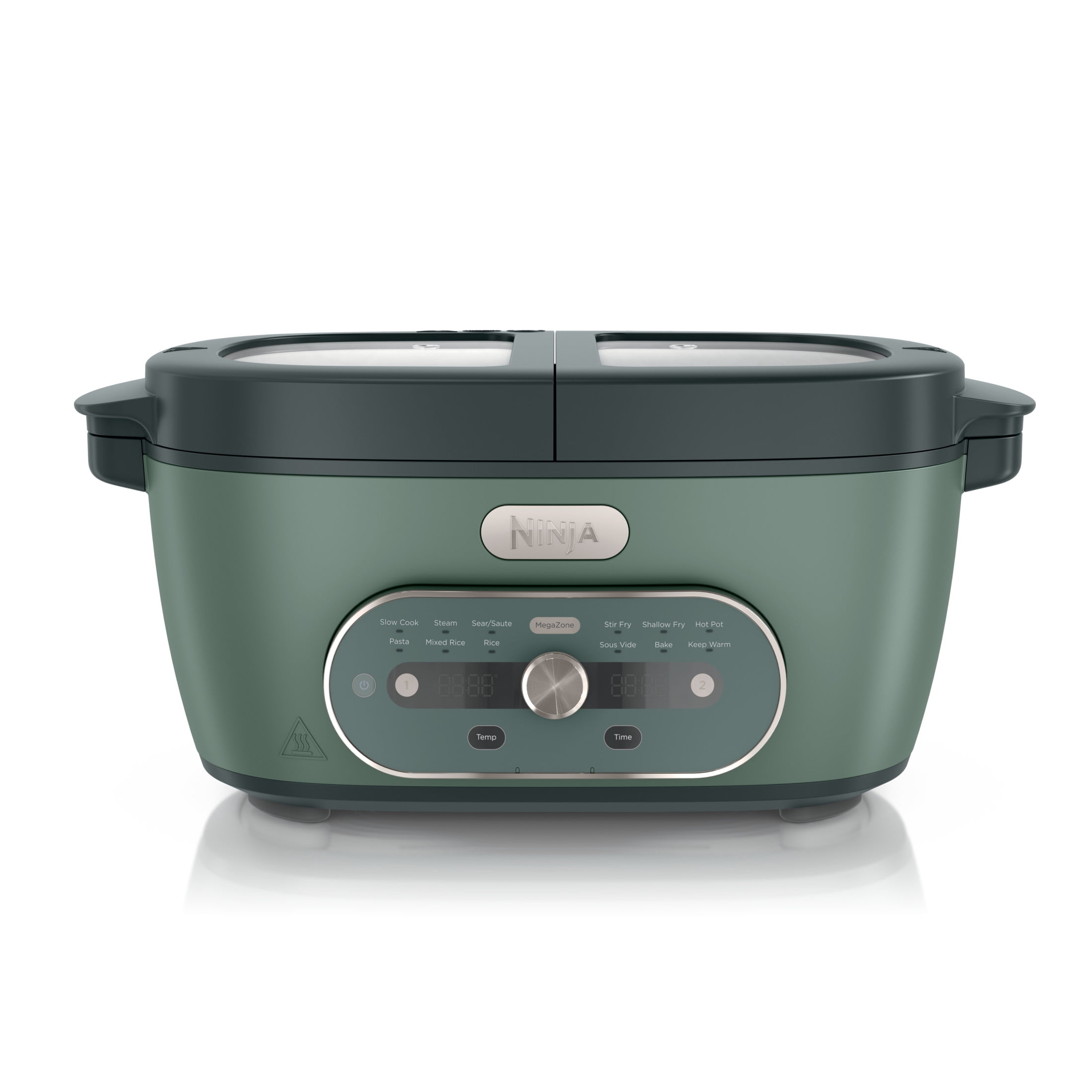 Ninja MultiPot XL 12-in-1 Multicooker with DualZone Technology, Cook 2 Meals At Once, Feeds 8, Slow Cook, Sear, Bake, Rice, Pasta, Hot Pot, 1500W, Vista Green MZ1001GN7