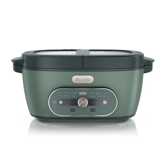Ninja MultiPot XL 12-in-1 Multicooker with DualZone Technology, Cook 2 Meals At Once, Feeds 8, Slow Cook, Sear, Bake, Rice, Pasta, Hot Pot, 1500W, Vista Green MZ1001GN7