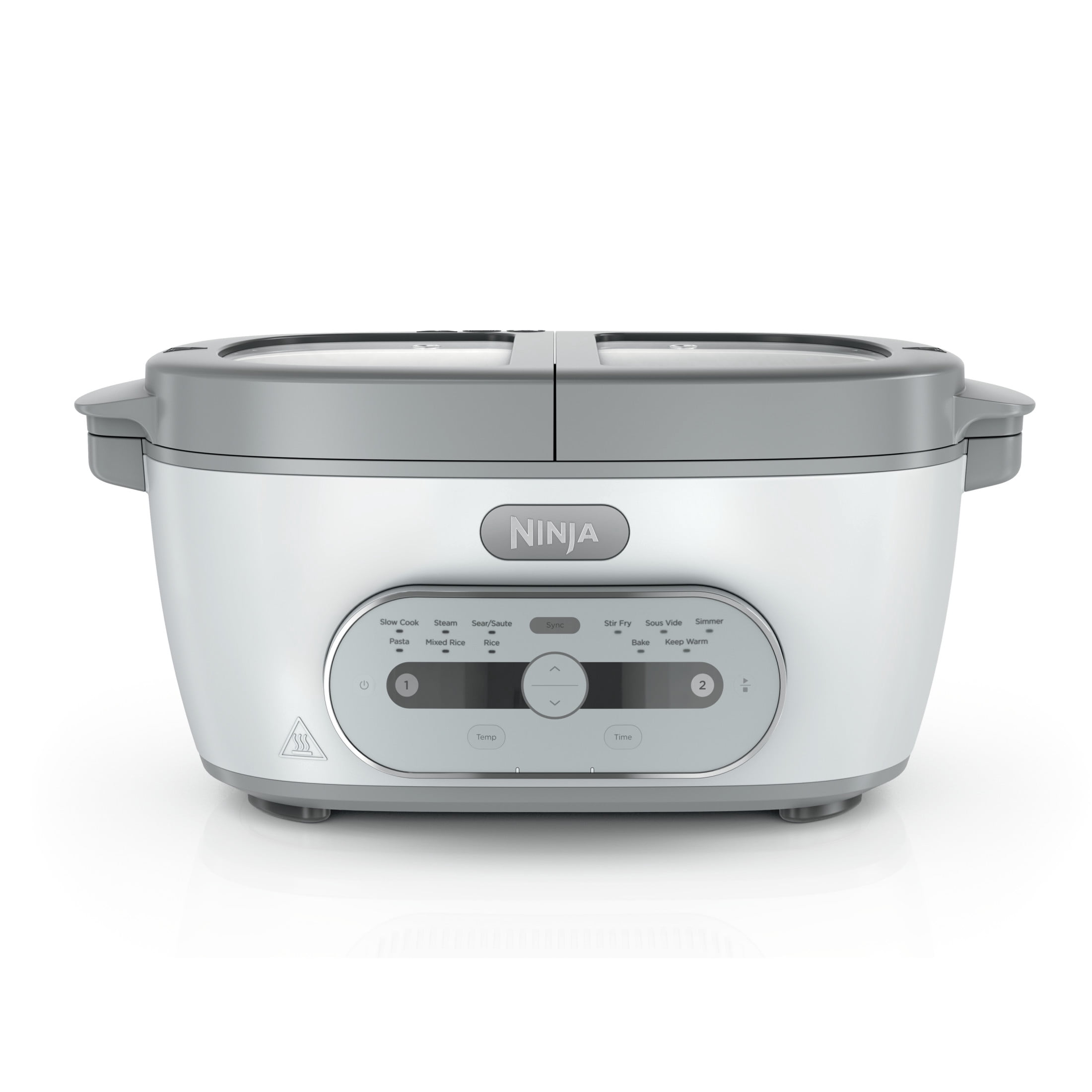 Ninja MultiPot 11-in-1 Multicooker with DualZone Technology, Cook 2 Meals At Once, Feeds 8, Slow Cook, Sear, Bake, Rice, Pasta, Hot Pot, 1500W, MZ1000WH White