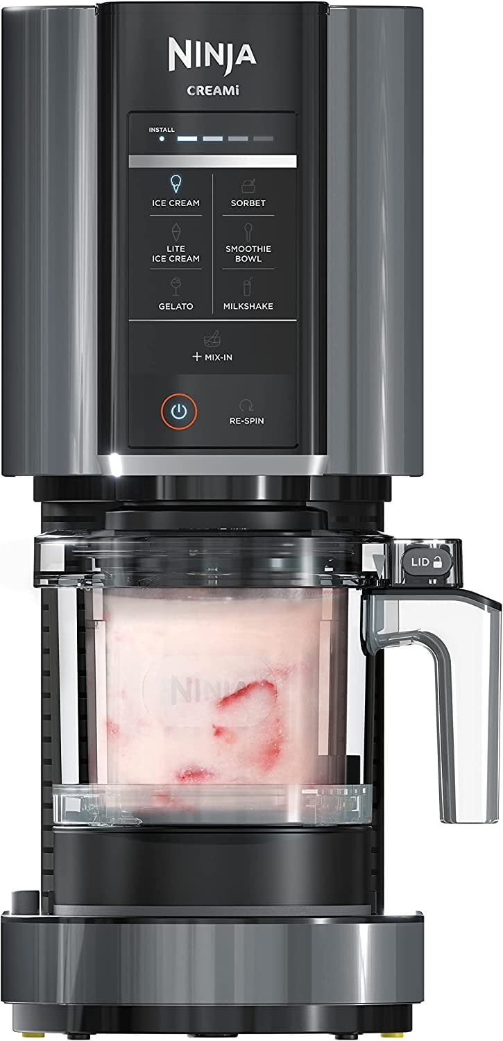  Ninja NC301 CREAMi Ice Cream Maker, for Gelato, Mix-ins,  Milkshakes, Sorbet, Smoothie Bowls & More, 7 One-Touch Programs, with (2)  Pint Containers & Lids, Compact Size, Perfect for Kids, Silver: Home