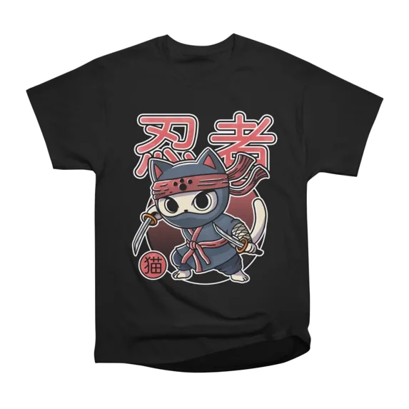 Ninja Neko T-Shirt Tee Gift For Him Merch For Her Apparel For Friend
