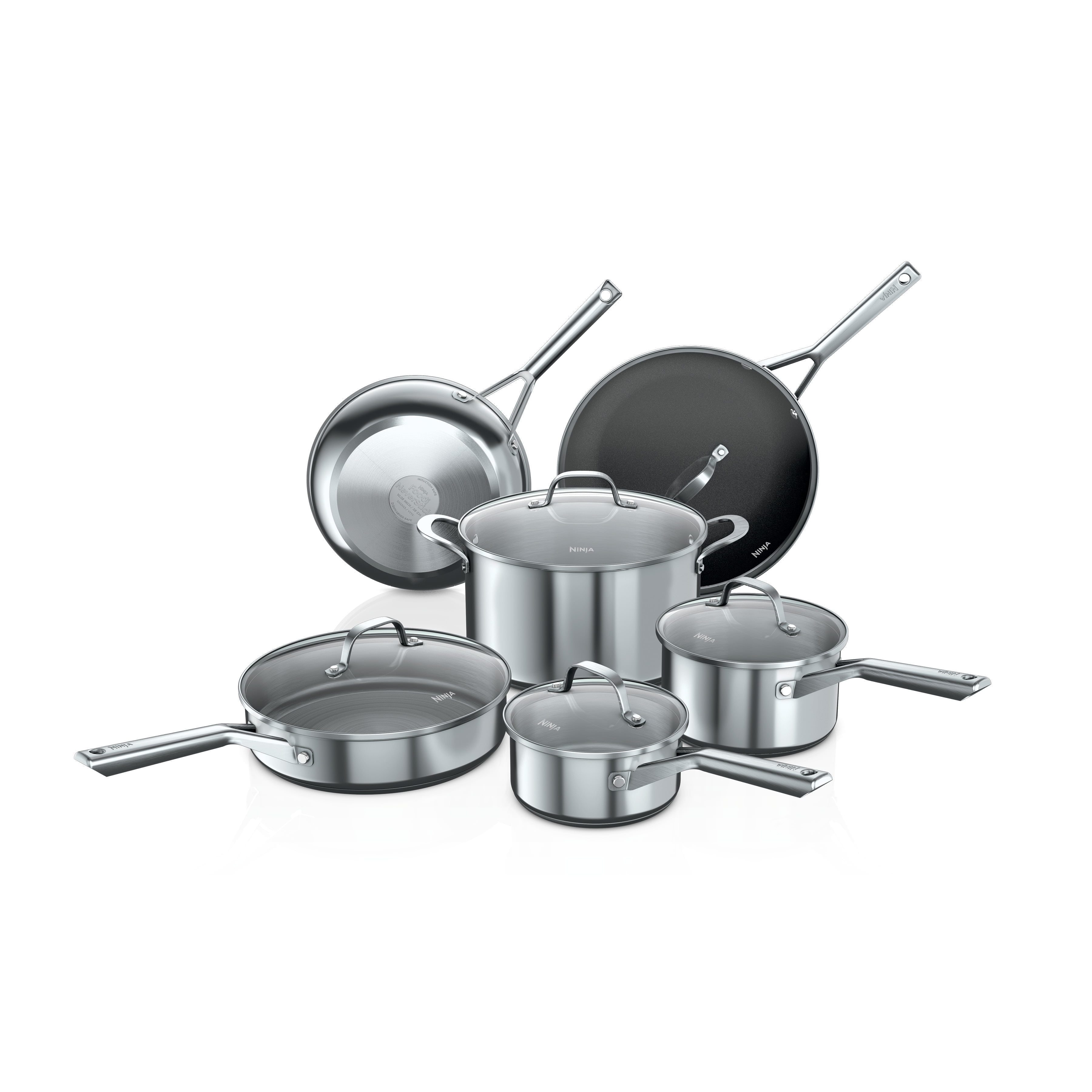 Ninja Neverstick Essential Stainless Steel 11-Piece Cookware Set