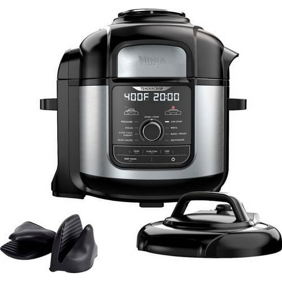 Ninja - Ninja Foodi 8qt. 9-in-1 Deluxe XL Pressure Cooker & Air Fryer - Stainless Steel/Black