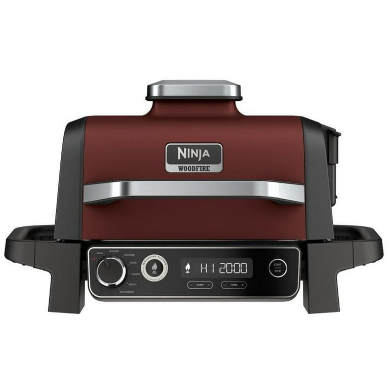  Ninja OG701 Woodfire Outdoor Grill & BBQ Smoker, 7-in-1 Master  Grill, Air Fryer with Bake, Roast, Dehydrate, & Broil, Uses Ninja Woodfire  Pellets, Grey Bundle with Ninja Outdoor Stand (Renewed) 