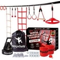 Ninja Obstacle Course for Kids Backyard 10 Durable and 50' Slackline