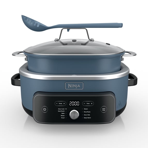 Ninja PossibleCooker PRO Plus, 8.5-QT Multicooker, 9 Functions, Slow Cook, Sear, Sauté, Proof, Pasta/Rice, Replaces 16 Kitchen Tools, Oven-Safe Ceramic Pot, Powerful 1400-Watt, Blue Macaron MC2001