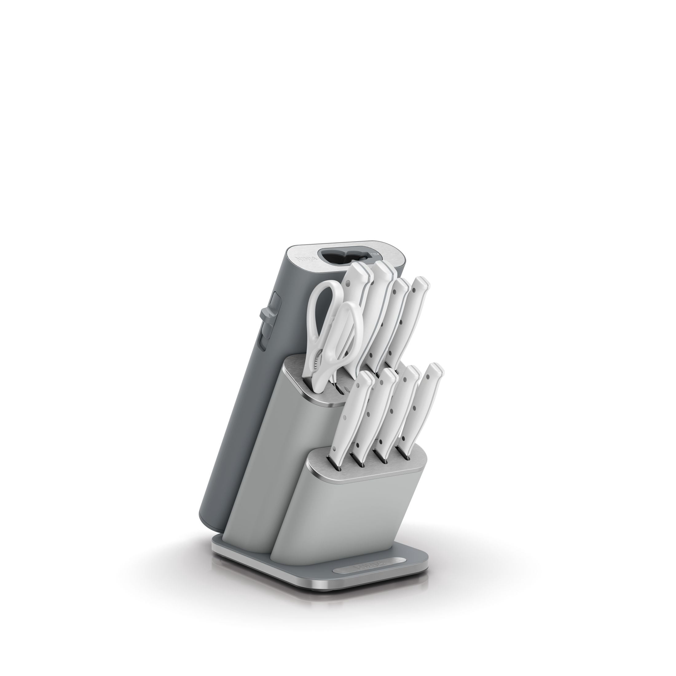 Ninja NeverDull Razor-Sharp 11-Piece Knife System with Removable Sharpener, Laser-Cut Blades, NK12011GY1, Light Gray