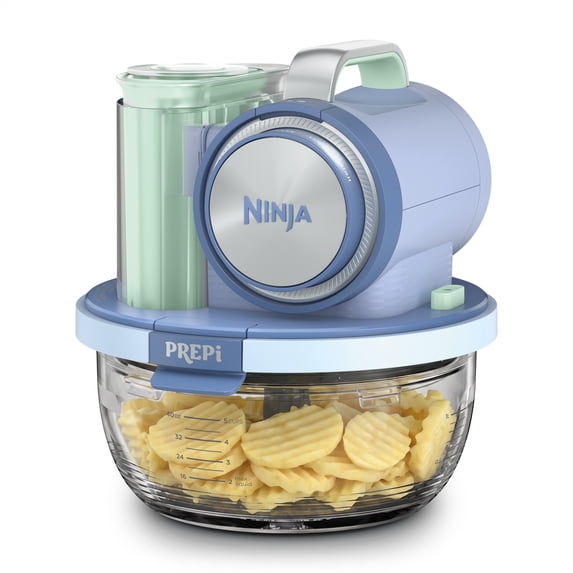 Ninja PREPi, Food Processor, Precision Powered Prep and Store System, 5-in-1 Crinkle, Slice, Shred, and More, (1) 5-Cup Bowl, PN300, Perwinkle