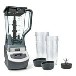 Ninja BL660 Professional Compact Smoothie & Food Processing Blender, 1100-Watts, 3 Functions -for Frozen Drinks, Smoothies, Sauces, & More, 72-oz.* Pitcher, (2) 16-oz. To-Go Cups & Spout Lids, Gray