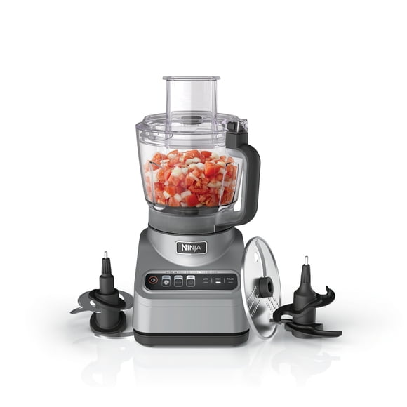 Ninja Professional 9 Cup Food Processor, 850 Watts, Auto-iQ 3 Presets, Chop, Dough, Slice, Shred, BN600 Silver
