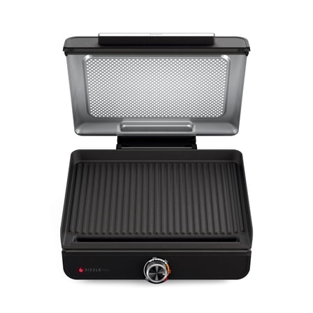 Ninja Sizzle 6-Serving Electric Indoor Grill, Low Smoke, 500°F Max Heat, GR100, Black/Stainless Steel