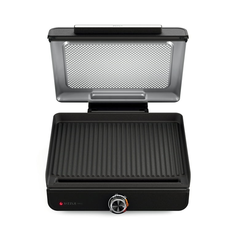 Ninja 14 Sizzle Smokeless Electric Indoor Grill Black with Nonstick Grill Plate