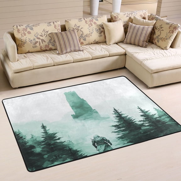 Ninja Soft Polyester Area Rug 36''x24'', Non Slip, Memory Foam, Water Absorbent