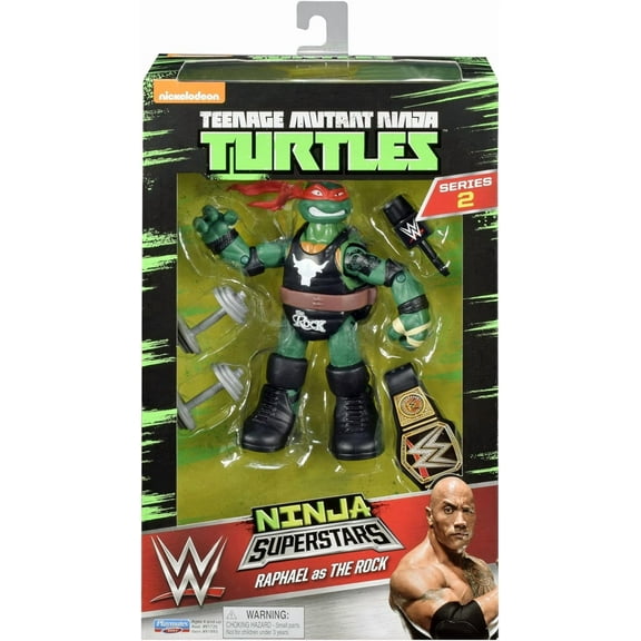 Teenage Mutant Ninja Turtles Nickelodeon WWE Superstars Raphael as The Rock Action Figure