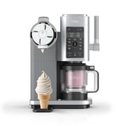Ninja CREAMi Scoop & Swirl Ice Cream Maker, Soft Serve, CreamiFIT, Gelato, Frozen Custard, 13 Programs, 2 16 Oz Pint Containers & Lids, NC701 Silver