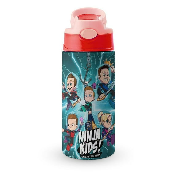 Ninja TV Kidz Insulated Stainless Steel Water Bottle with Straw Vacuum ...