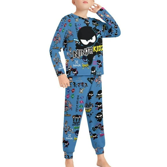 Ninja TV Kidz Pajama Suit Sleepwear Long Sleeve Pants And Tops 2-Piece Paj Set Jams
