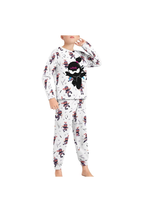 Ninja TV Kidz Pajama Suit Sleepwear Long Sleeve Pants And Tops 2-Piece Paj Set Jams
