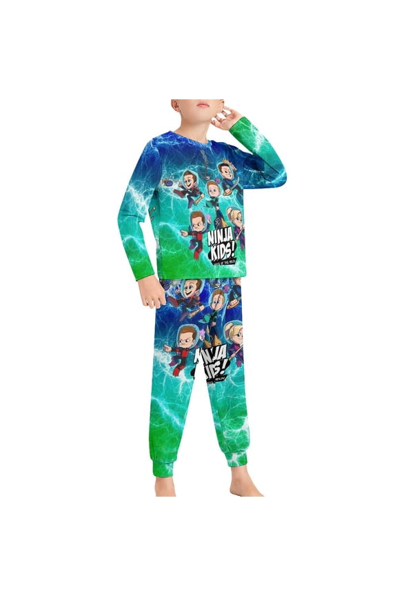 Pajama Suit Sleepwear Long Sleeve Pants And Tops 2-Piece Paj Set Jams