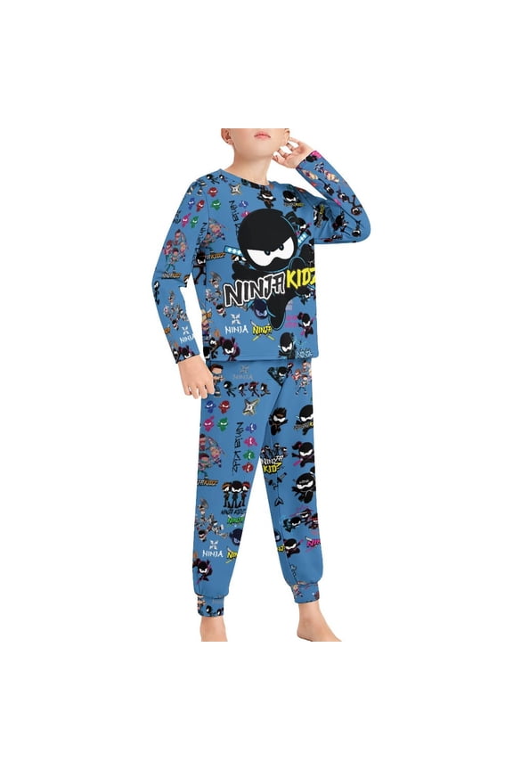 Pajama Suit Sleepwear Long Sleeve Pants And Tops 2-Piece Paj Set Jams
