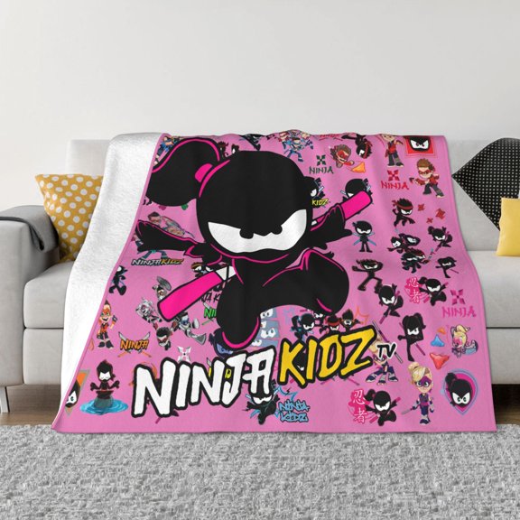 Ninja TV Kidz Soft Micro Fleece Cozy Throw Blanket Lightweight Fuzzy Flannel Blankets Sofa Decor Gifts