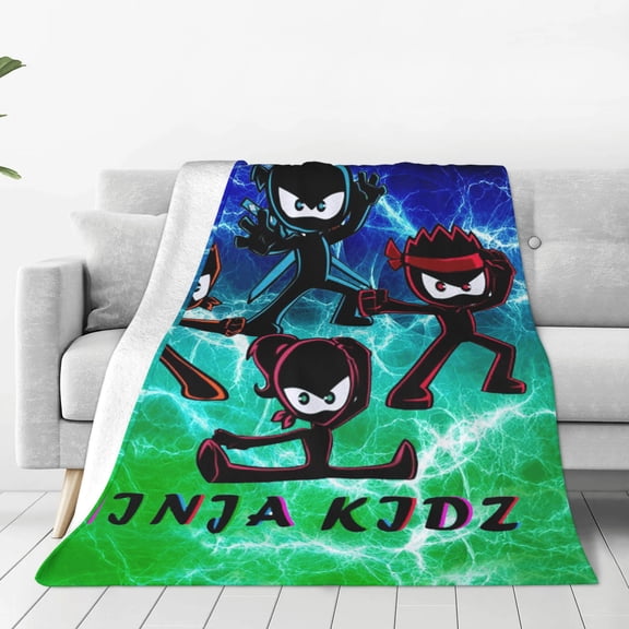 Ninja TV Kidz Soft Micro Fleece Cozy Throw Blanket Lightweight Fuzzy Flannel Blankets Sofa Decor Gifts
