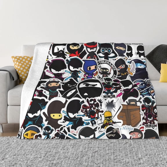 Ninja TV Kidz Soft Micro Fleece Cozy Throw Blanket Lightweight Fuzzy Flannel Blankets Sofa Decor Gifts