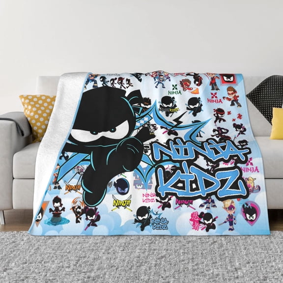 Ninja TV Kidz Soft Micro Fleece Cozy Throw Blanket Lightweight Fuzzy Flannel Blankets Sofa Decor Gifts