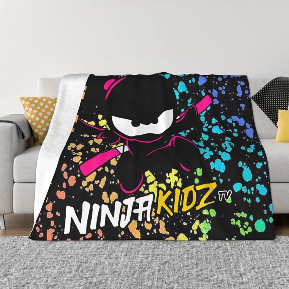 Ninja TV Kidz Soft Micro Fleece Cozy Throw Blanket Lightweight Fuzzy Flannel Blankets Sofa Decor Gifts
