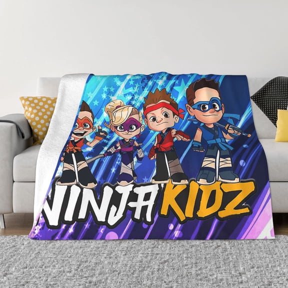Ninja TV Kidz Soft Micro Fleece Cozy Throw Blanket Lightweight Fuzzy Flannel Blankets Sofa Decor Gifts
