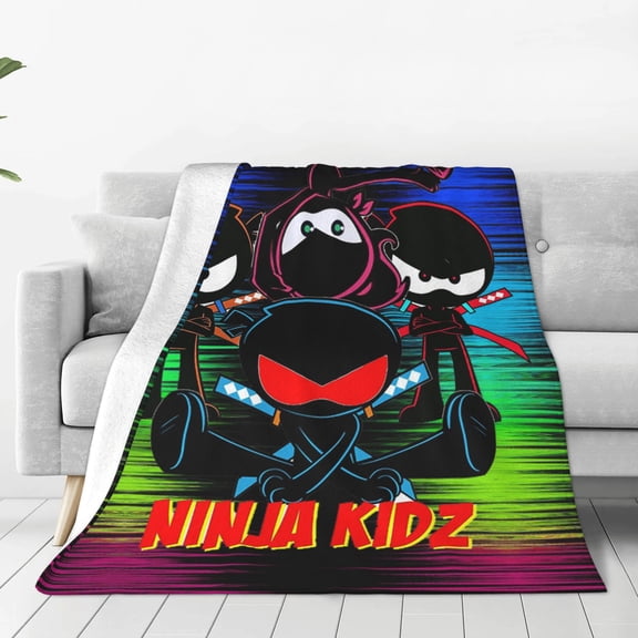 Ninja TV Kidz Soft Micro Fleece Cozy Throw Blanket Lightweight Fuzzy Flannel Blankets Sofa Decor Gifts