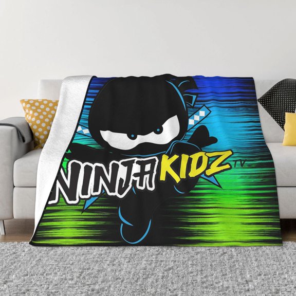 Ninja TV Kidz Soft Micro Fleece Cozy Throw Blanket Lightweight Fuzzy Flannel Blankets Sofa Decor Gifts