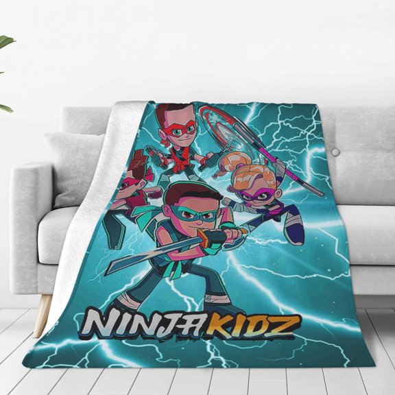 Ninja TV Kidz Soft Micro Fleece Cozy Throw Blanket Lightweight Fuzzy Flannel Blankets Sofa Decor Gifts