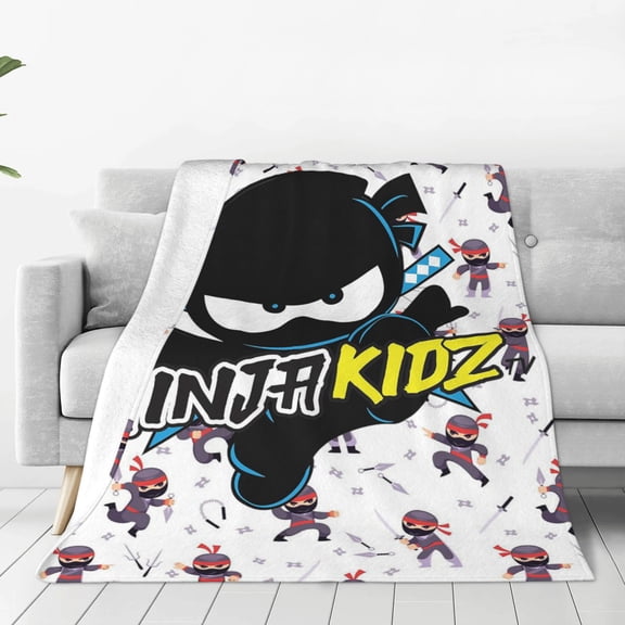 Ninja TV Kidz Soft Micro Fleece Cozy Throw Blanket Lightweight Fuzzy Flannel Blankets Sofa Decor Gifts