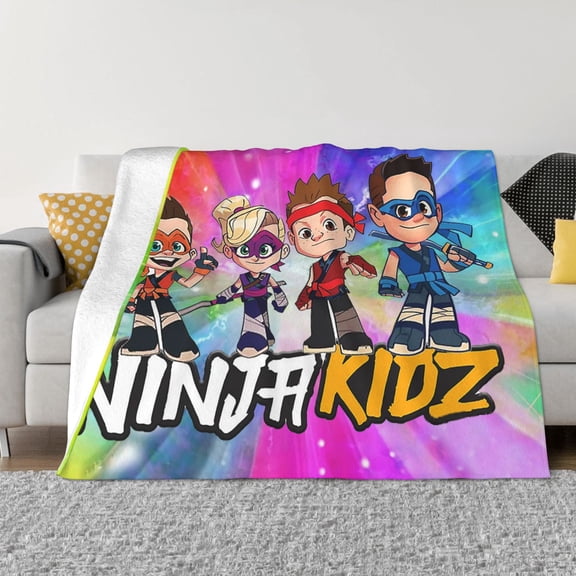 Ninja TV Kidz Soft Micro Fleece Cozy Throw Blanket Lightweight Fuzzy Flannel Blankets Sofa Decor Gifts