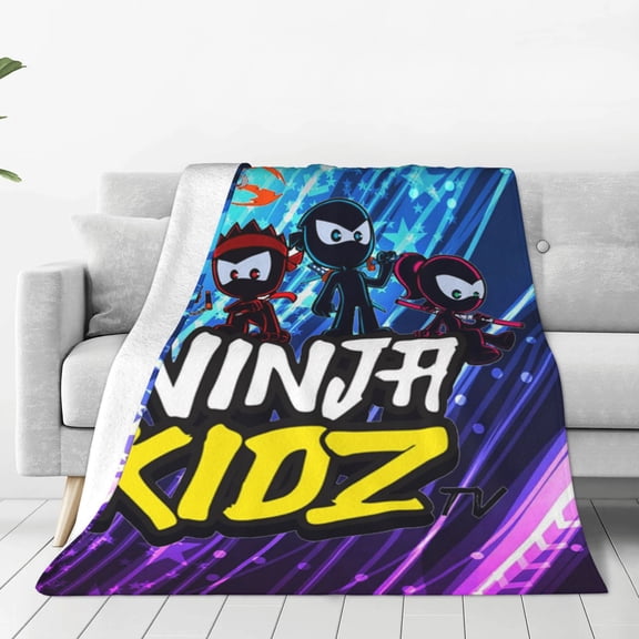Ninja TV Kidz Soft Micro Fleece Cozy Throw Blanket Lightweight Fuzzy Flannel Blankets Sofa Decor Gifts